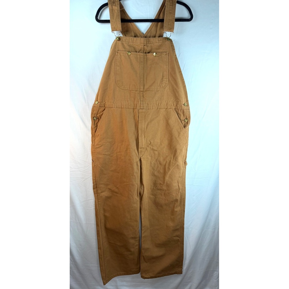 Dickies Mens Brown Duck Canvas Bib Overalls Traditional Fit Workwear 38x30 NWT
